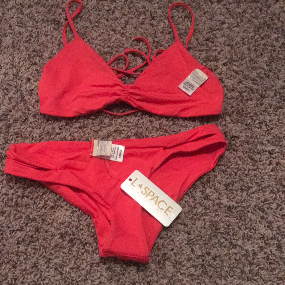 Coral pink l*space reversible bikini set